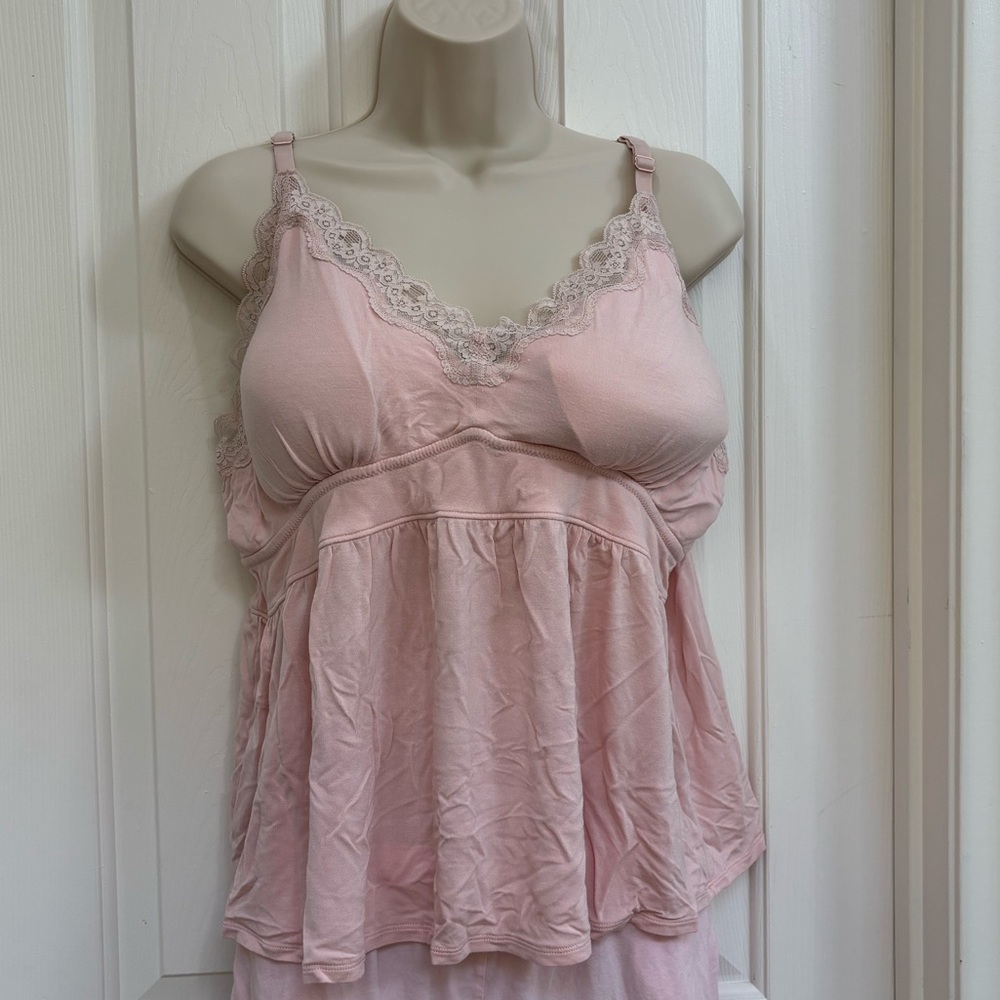 Knix Lace Trim Sleep Camisole, Pink, XXL